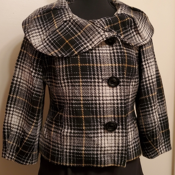 Mossimo Wool Plaid Coat - Picture 1 of 8